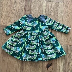 Pink Chicken Teal and Green Floral Dress